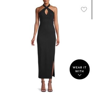 Socialite Black Halter Dress